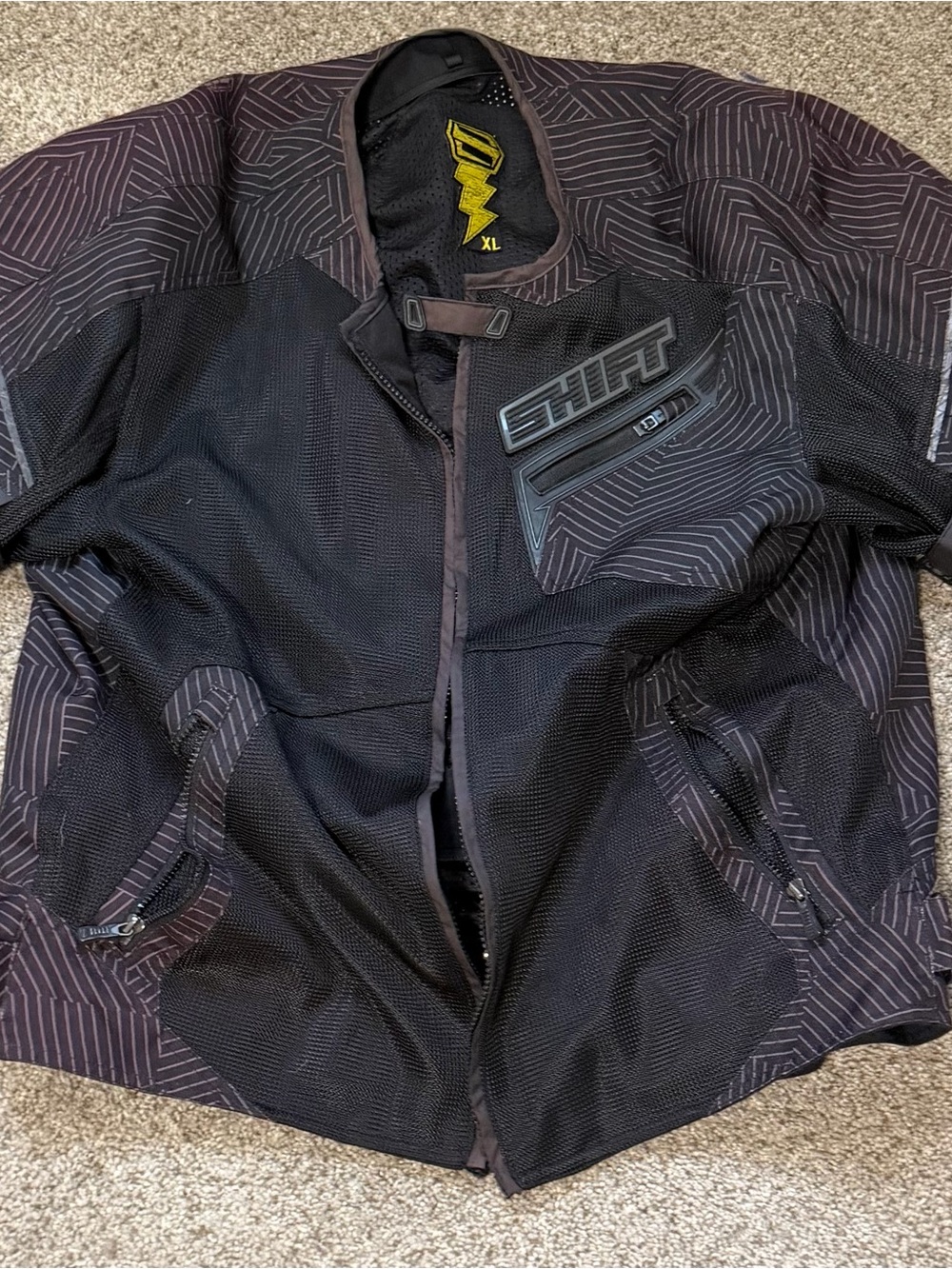 SHIFT Men's Black Motorcycle Jacket - Ventilated Riding Coat